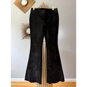BEBE - Black Suede Vintage Laser-cut Pants